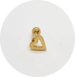 Barbel Reto Mini Coração Vazado - Natural ou PVD Gold - Imagem 2
