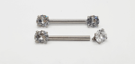 Barbel Reto Zircônias Prongset (Natural e PVD Gold) - Imagem 2