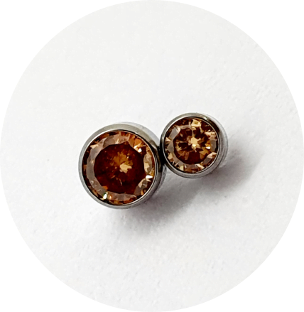 Labret Zircônia Champagne 2P