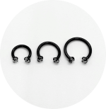Barbel Circular com Zircônia Prongset PVD Black