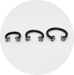 Barbel Circular com Zircônia Prongset PVD Black - Imagem 2