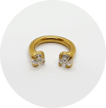 Barbel Circular com Zircônia Prongset PVD Gold