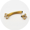 Barbel Curvo Zircônia Prongset (PVD Gold e Rose Gold)