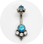 Banana Bell Ornamental Zircônia Azul e Branca 4P 7B - Imagem 3