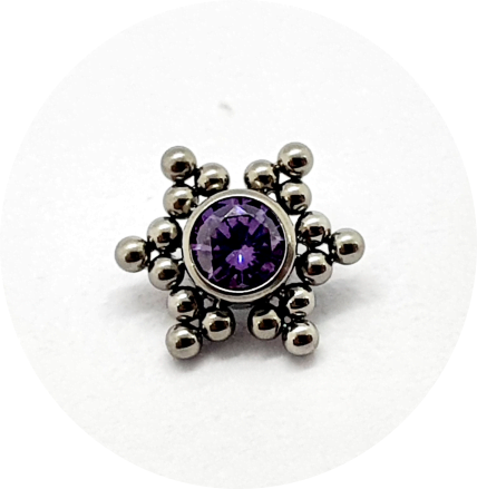Labret Zircônia Lilás 18B