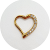 Daith Coração Zircônias cravejadas PVD Gold
