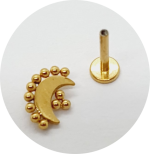 Labret Meia Lua com esferas (Natural e PVD Gold) - Imagem 2