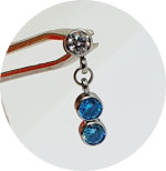 Labret Zircônia Azul e Branca 3P - Imagem 2
