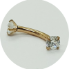 Barbel Curvo Zircônia Prongset (PVD Gold e Rose Gold) - Image 2