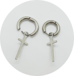 Brinco Cruz (Natural ou PVD Gold) - unidade