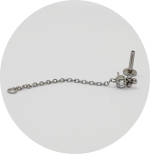Labret Zircônia Flat 3B com Corrente (Natural e PVD Gold) - Imagem 2