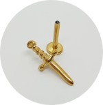 Labret Adaga - Natural e PVD Gold - Imagem 2