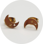 Brinco Lua e Estrela  - Natural e PVD Gold (Par) - Imagem 2