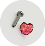Labret Coração Opala - Várias Cores - Push Pin - Imagem 2