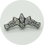 Labret Cluster Zircônia 8P - Narutal e PVD Gold - Imagem 2