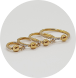 Captive Zircônias cravejadas - Natural e PVD Gold - Imagem 3