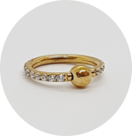 Captive Zircônias cravejadas - Natural e PVD Gold