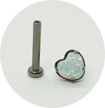 Labret Coração Opala - Várias Cores - Push Pin