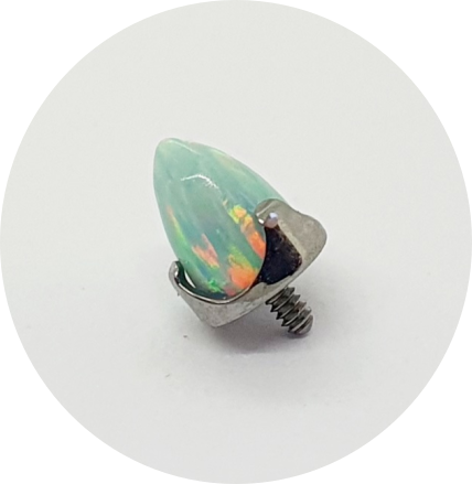 Labret Spike Opala Verde Claro