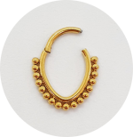 Segmento Articulado Oval com esferas - Natural e PVD Gold