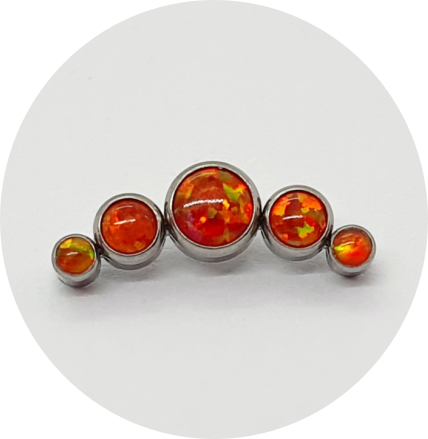 Labret Cluster Opala Laranja 5P