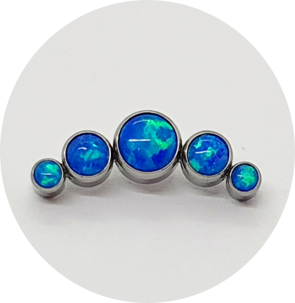 Labret Cluster Opala Azul e Verde 5P V2