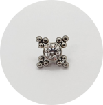 Labret Mini Zircônia 12B - Natural e PVD Gold - Imagem 2