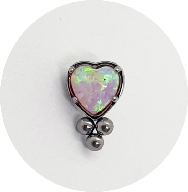 Labret Coração Opala 3B - Várias Cores - Image 3