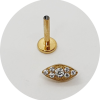 Labret Olho Zircônias cravejadas - Natural e PVD Gold - Image 2