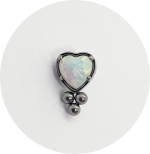Labret Coração Opala 3B - Várias Cores