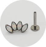 Labret Navete Opala 4P - Push Pin - Várias Cores