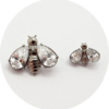 Labret Abelha com Zircônias - Natural e PVD Gold