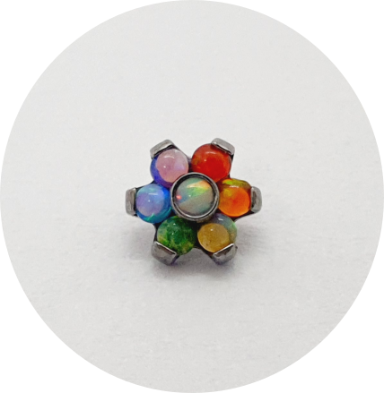 Labret Flor Opala Multicolor