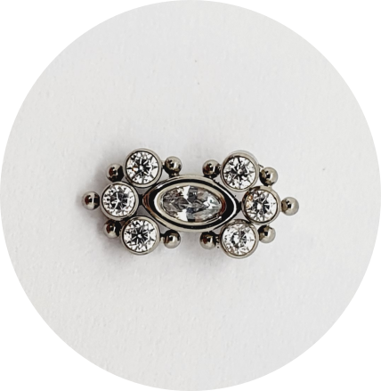 Labret Ornamental Zircônia 7P 10B