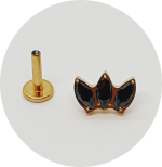Labret Navete Zircônia Black 3P PVD Gold - Várias Cores