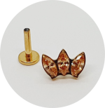 Labret Navete Zircônia Black 3P PVD Gold - Várias Cores - Imagem 3