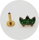 Labret Navete Zircônia Black 3P PVD Gold - Várias Cores - Imagem 4