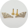 Labret Teia de Aranha zircônias cravejadas PVD Gold