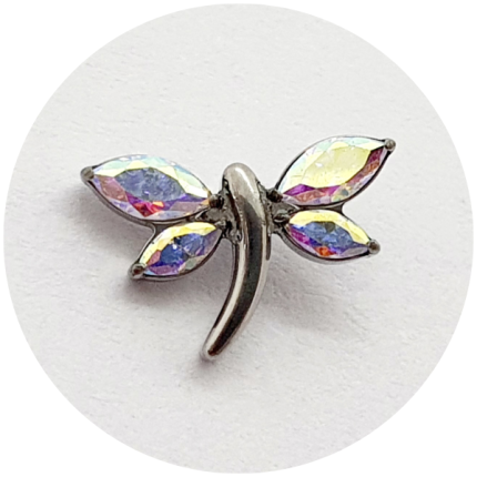 Labret Borboleta zircônia furta-cor M3