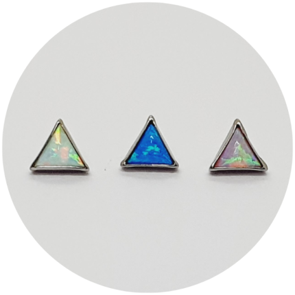 Labret Mini Triângulo Opala - Branca, Azul ou Lilás