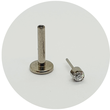 Labret Zircônia Prongset- Push Pin - ponto de luz