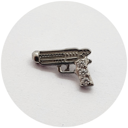 Labret Revólver Zircônia cravejada