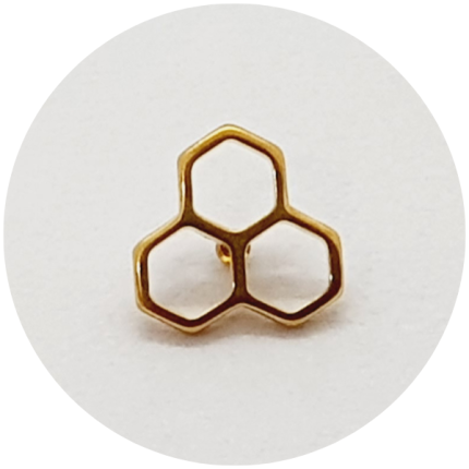 Labret Favo de Mel PVD Gold - haste natural