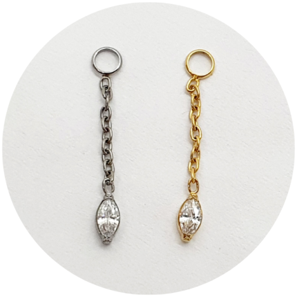 PINGENTE CORRENTE COM MICRO NAVETE ZIRCONIA - NATURAL OU PVD GOLD