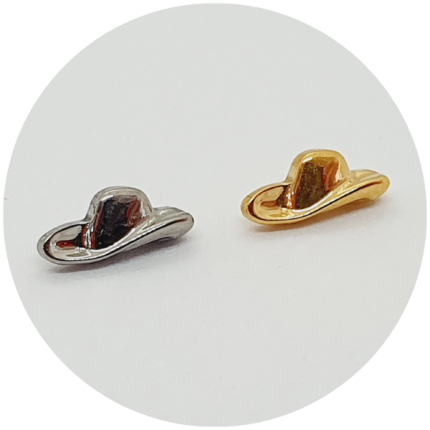 LABRET CHAPÉU- COLEÇÃO BARBIE - NATURAL E PVD GOLD