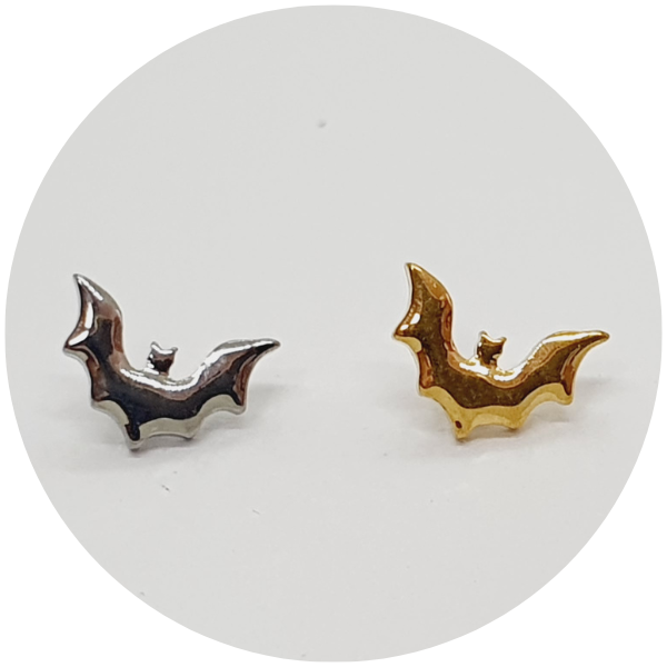 T1809-2311 Labret Mini Morcego - Natural ou PVD Gold - Haste em titanio natural - Imagem 1