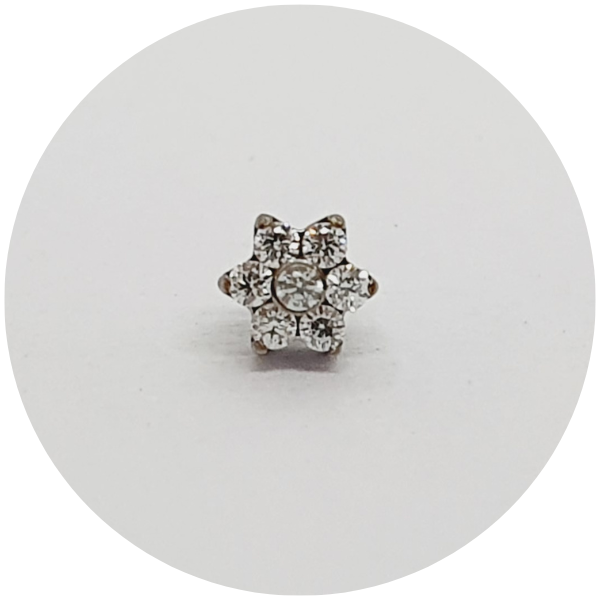 T191 Labret Nano Flor Zircônia 7P - Imagem 1