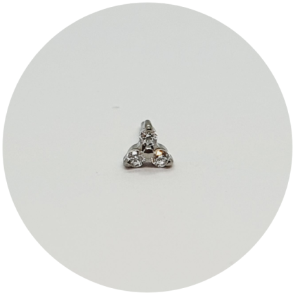 LABRET NANO TRINITY ZIRCONIA PRONGSET -  PUSH PIN