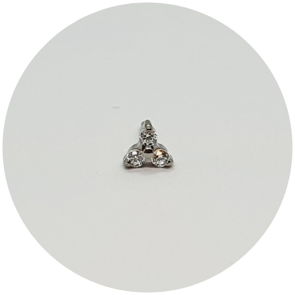 T1771 LABRET NANO TRINITY ZIRCONIA PRONGSET - PUSH PIN - Imagem 1