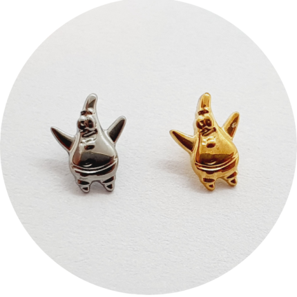 LABRET PATRICK - BOB SPONJA - NATURAL OU PVD GOLD - haste em titanio natural